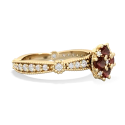 Garnet Sparkling Tiara Cluster 14K Yellow Gold ring R26293RD