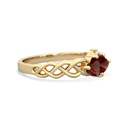 Garnet Heart To Heart Braid 14K Yellow Gold ring R5870