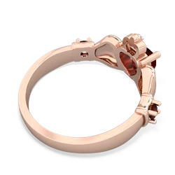 White Topaz Claddagh Keepsake 14K Rose Gold ring R5245