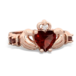 Garnet Claddagh Keepsake 14K Rose Gold ring R5245