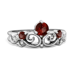 Garnet Crown Keepsake 14K White Gold ring R5740