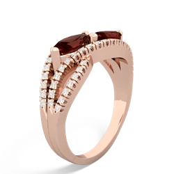 Garnet Diamond Rivers 14K Rose Gold ring R3070