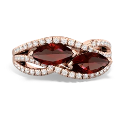 Garnet Diamond Rivers 14K Rose Gold ring R3070