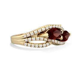 Garnet Diamond Rivers 14K Yellow Gold ring R3070