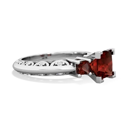 Lab Ruby Eternal Embrace Engagement 14K White Gold ring C2001