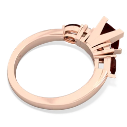 Lab Ruby 6Mm Princess Eternal Embrace Engagement 14K Rose Gold ring C2002