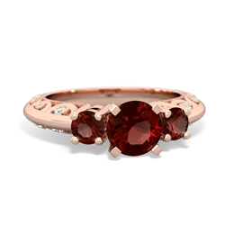 Garnet Art Deco Eternal Embrace Engagement 14K Rose Gold ring C2003