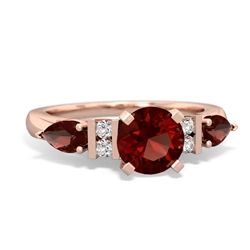 Garnet 6Mm Round Eternal Embrace Engagement 14K Rose Gold ring R2005