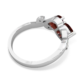 Garnet Floral Elegance 14K White Gold ring R5790