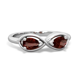 Garnet Infinity 14K White Gold ring R5050