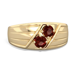 Garnet Men's Streamline 14K Yellow Gold ring R0460
