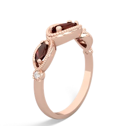 Emerald Milgrain Marquise 14K Rose Gold ring R5700