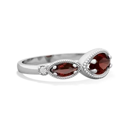 Lab Ruby Milgrain Marquise 14K White Gold ring R5700