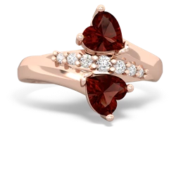 Garnet Heart To Heart 14K Rose Gold ring R2064