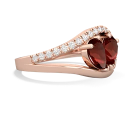 Garnet Nestled Heart Keepsake 14K Rose Gold ring R5650