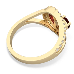 Garnet Nestled Heart Keepsake 14K Yellow Gold ring R5650