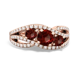 Ruby Three Stone Aurora 14K Rose Gold ring R3080