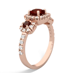 Smoky Quartz Regal Halo 14K Rose Gold ring R5350