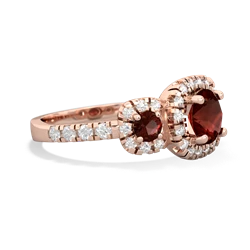 Lab Pink Sapphire Regal Halo 14K Rose Gold ring R5350