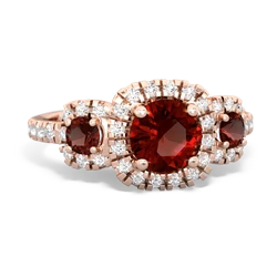 Garnet Regal Halo 14K Rose Gold ring R5350