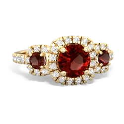 Garnet Regal Halo 14K Yellow Gold ring R5350