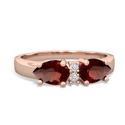 Garnet Pear Bowtie 14K Rose Gold ring R0865