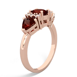 Smoky Quartz Antique Style Three Stone 14K Rose Gold ring R2186