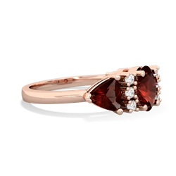 Pink Tourmaline Antique Style Three Stone 14K Rose Gold ring R2186