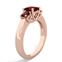 Smoky Quartz Three Stone Trellis 14K Rose Gold ring R4015