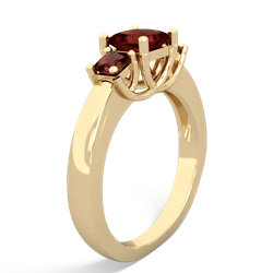 Lab Sapphire Three Stone Trellis 14K Yellow Gold ring R4015