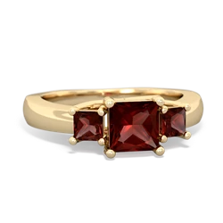 Ruby Three Stone Trellis 14K Yellow Gold ring R4015