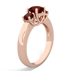 Amethyst Three Stone Round Trellis 14K Rose Gold ring R4018