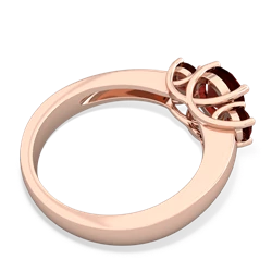 Pink Tourmaline Three Stone Round Trellis 14K Rose Gold ring R4018