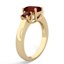 Onyx Three Stone Emerald-Cut Trellis 14K Yellow Gold ring R4021