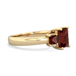 Amethyst Three Stone Emerald-Cut Trellis 14K Yellow Gold ring R4021