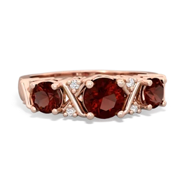 Garnet Hugs And Kisses 14K Rose Gold ring R5016