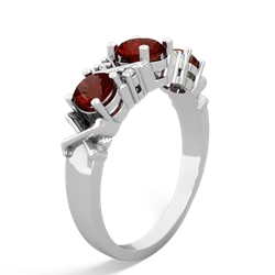 Lab Ruby Hugs And Kisses 14K White Gold ring R5016