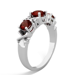 Ruby Hugs And Kisses 14K White Gold ring R5016