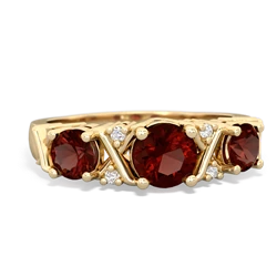 Lab Ruby Hugs And Kisses 14K Yellow Gold ring R5016