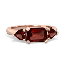 Garnet Three Stone 14K Rose Gold ring R5235