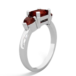 Lab Ruby Three Stone 14K White Gold ring R5235