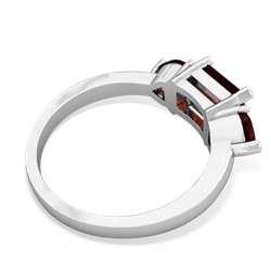 Lab Ruby Three Stone 14K White Gold ring R5235