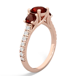 Lab Sapphire Pave Trellis 14K Rose Gold ring R5500