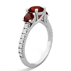 Lab Ruby Pave Trellis 14K White Gold ring R5500