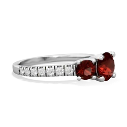 Fire Opal Pave Trellis 14K White Gold ring R5500