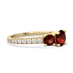 Lab Ruby Pave Trellis 14K Yellow Gold ring R5500