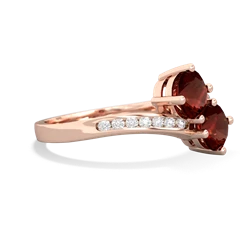 Garnet Channel Set Two Stone 14K Rose Gold ring R5303