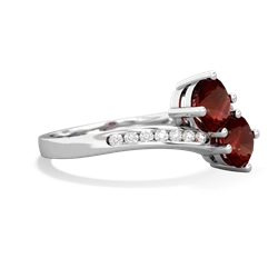 Garnet Channel Set Two Stone 14K White Gold ring R5303