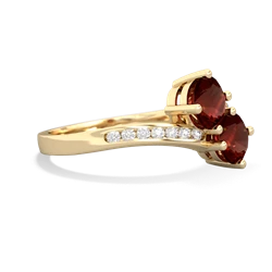 Garnet Channel Set Two Stone 14K Yellow Gold ring R5303