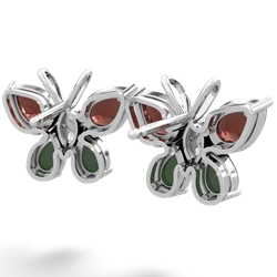 Garnet Butterfly 14K White Gold earrings E2215